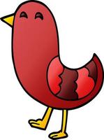 cartoon doodle red bird vector