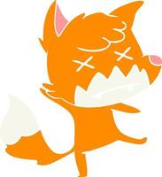 flat color style cartoon dead fox vector