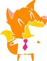 laughing fox in shirt and tie vector