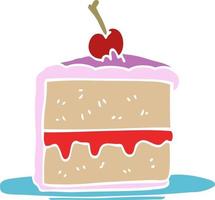 cartoon doodle cake slice vector