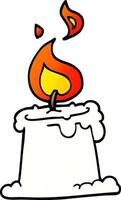 cartoon doodle candle burning vector