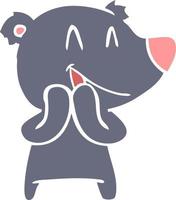 laughing bear flat color style cartoon vector