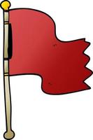 cartoon doodle red flag vector