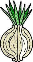 cartoon doodle sprouting onion vector