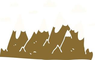 cartoon doodle mountain range vector