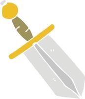 flat color style cartoon dagger vector