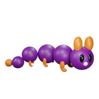 3d worm icoon halloween illustratie png