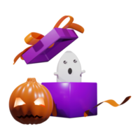 3D renderizar fundo de halloween com elementos assustadores png