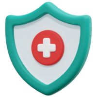 shield 3d render icon illustration png