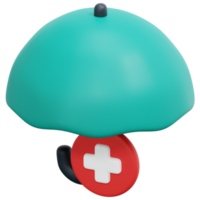 ilustración de icono de render 3d de seguro de salud png