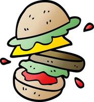 cartoon doodle burger vector