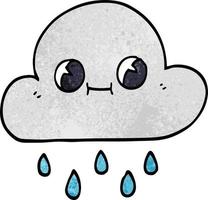 cartoon doodle rain cloud vector