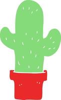 flat color style cartoon cactus vector