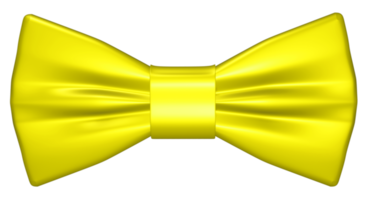 Realistic 3D Yellow bow tie cutout png