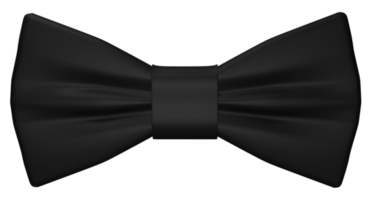 Realistic 3D Black bow tie cutout png