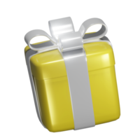 recorte de caja de regalo 3d realista png