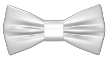 recorte realista de gravata borboleta branca 3d png
