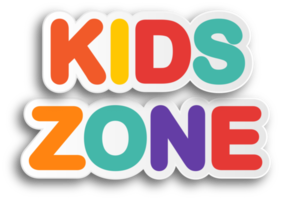 Colorful Kids Zone Lettering png