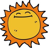 cartoon doodle shining sun vector