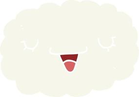 nube de dibujos animados de estilo de color plano vector