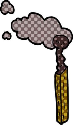 cartoon doodle burnt match