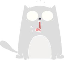 gato de dibujos animados de estilo de color plano divertido vector