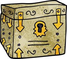 cartoon doodle treasure chest vector