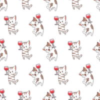 seamless pattern of cat cartoon png