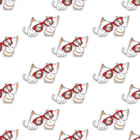 seamless pattern of cat cartoon png