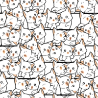 cat cartoon seamless pattern png