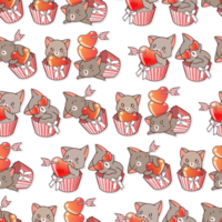 cat cartoon seamless pattern png