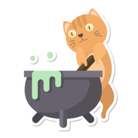 cat cartoon in Halloween png