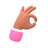 Braun genehmigen Handgeste 3D-Symbol png