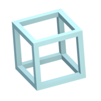 cubo geometrico 3d icona png