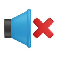 ícone de alto-falante de som de cruz vermelha realista 3d png
