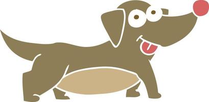 flat color illustration of a cartoon happy little dog vector