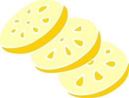 cartoon doodle lemon slices vector