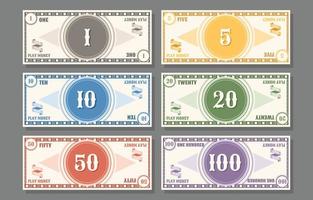 Fake Play Money Elements vector