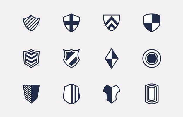 Simple Medieval Shield Icon Set