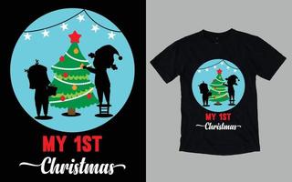 diseño de camiseta del día de navidad vector