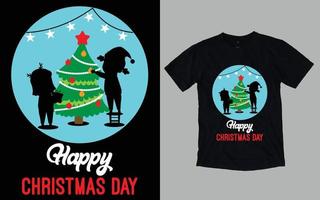 diseño de camiseta del día de navidad vector