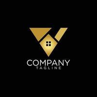 v home logo design and premium vector templates