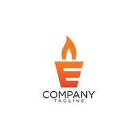 e fire lamp logo design and premium vector templates