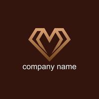 m diamond logo design and premium vector templates