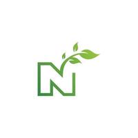 n leaf logo design and premium vector templates