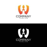 w lamp logo design and premium vector templates