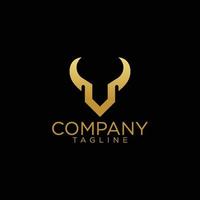 v bull logo design and premium vector templates