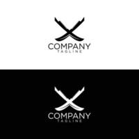 x diseño de logotipo de cuchillo y plantillas vectoriales premium vector