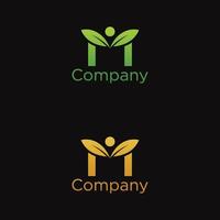 m nature logo design and premium vector templates