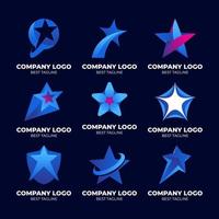 conjunto de logotipo de estrella degradado vector